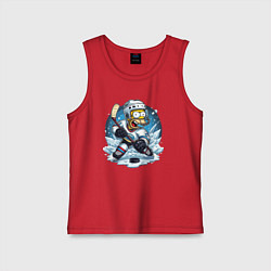 Детская майка Гомер Симпсон - хоккейный нападающий