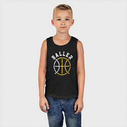 Майка детская хлопок Baller, цвет: черный — фото 2