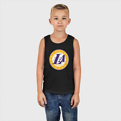 Майка детская хлопок Lakers stars, цвет: черный — фото 2