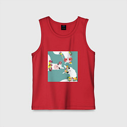 Детская майка Три ламы с цветами