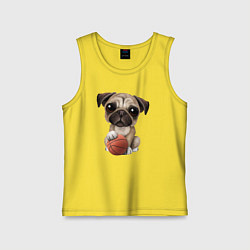 Детская майка Мопс баскетболист