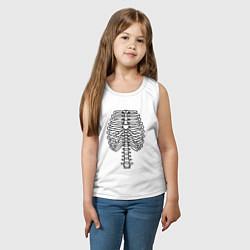 Майка детская хлопок Скелет рентген, цвет: белый — фото 2
