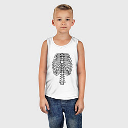 Майка детская хлопок Скелет рентген, цвет: белый — фото 2