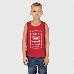 Майка детская хлопок Самый лучший сын на свете, цвет: красный — фото 2
