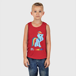 Майка детская хлопок Крутая Рейнбоу Дэш, цвет: красный — фото 2