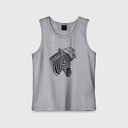 Майка детская хлопок Новогодняя зебра, цвет: меланж