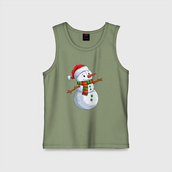 Детская майка Снеговик в новогоднем колпаке