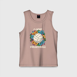 Детская майка I love volleyball