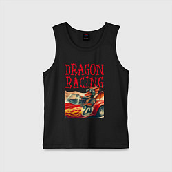 Майка детская хлопок Dragon cool racer - ai art, цвет: черный