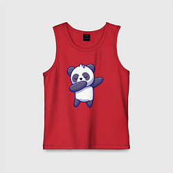 Майка детская хлопок Dabbing panda, цвет: красный