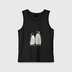 Майка детская хлопок Друзья-пингвины, цвет: черный