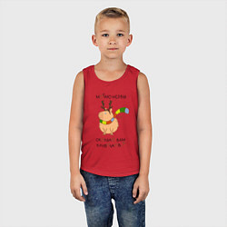 Майка детская хлопок Капибара: мотаю нервы, цвет: красный — фото 2