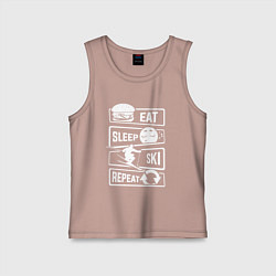 Детская майка Еда сон лыжи