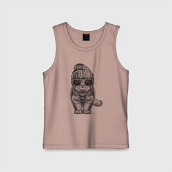 Детская майка Котенок манул хипстер