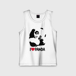 Майка детская хлопок I love panda, цвет: белый
