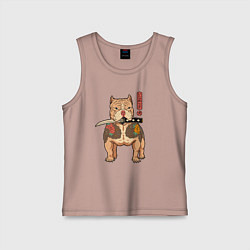 Детская майка Питбуль якудза самурай