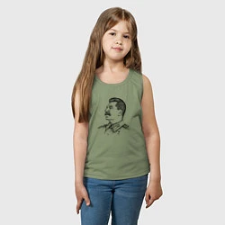 Майка детская хлопок Профиль Сталина, цвет: авокадо — фото 2