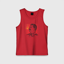 Майка детская хлопок Профиль Сталина СССР, цвет: красный