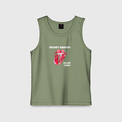 Майка детская хлопок The Rolling Stones - Diamonds tongue, цвет: авокадо
