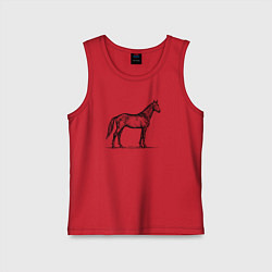 Майка детская хлопок Лошадь в профиль, цвет: красный