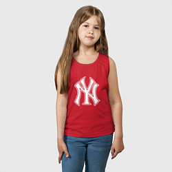Майка детская хлопок New York yankees - baseball logo, цвет: красный — фото 2