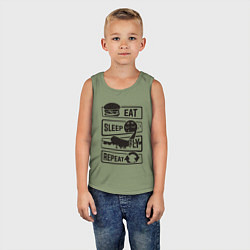 Майка детская хлопок Есть спать летать, цвет: авокадо — фото 2