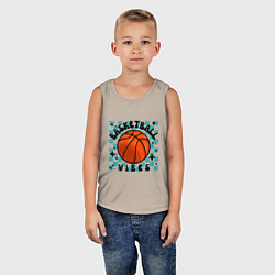 Майка детская хлопок Basketball vibes, цвет: миндальный — фото 2