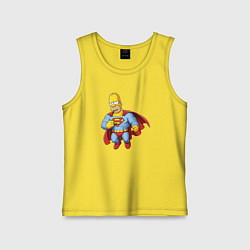 Майка детская хлопок Гомер супермен, цвет: желтый