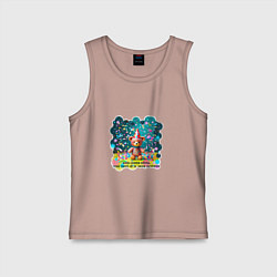 Майка детская хлопок Мишка в праздничном колпаке и конфетти: жизнь слиш, цвет: пыльно-розовый