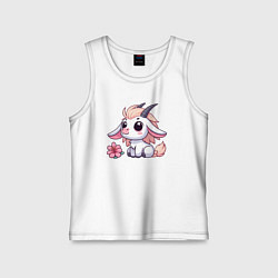 Детская майка Козерог с цветком