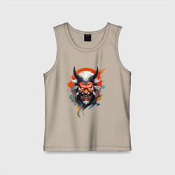 Детская майка Беловолосый демон маска самурая