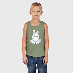 Майка детская хлопок Пушистый аниме кролик, цвет: авокадо — фото 2