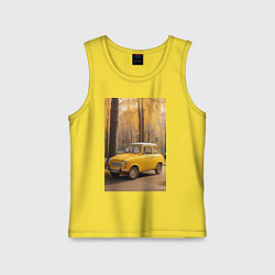 Детская майка Желтый ретро автомобиль