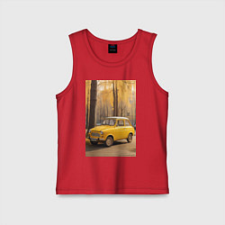 Детская майка Желтый ретро автомобиль