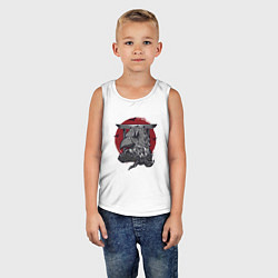 Майка детская хлопок Японский ворон самурай, цвет: белый — фото 2