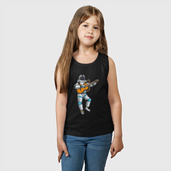 Майка детская хлопок Космонавт музыкант, цвет: черный — фото 2