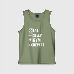 Детская майка Eat sleep gym repeat