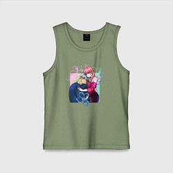 Майка детская хлопок Любовь с кончиков пальцев, цвет: авокадо