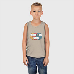 Майка детская хлопок Chicken gun круги, цвет: миндальный — фото 2