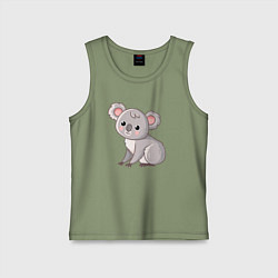 Майка детская хлопок Cute koala, цвет: авокадо