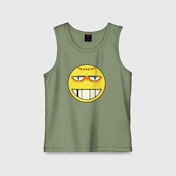 Майка детская хлопок Чёткий колобок-гопник, цвет: авокадо