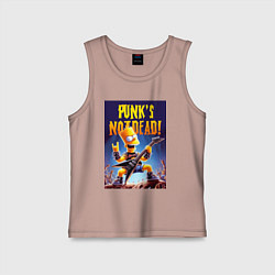 Майка детская хлопок Bart Simpson - punks not dead, цвет: пыльно-розовый