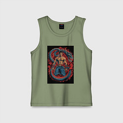 Детская майка Боец и синий дракон