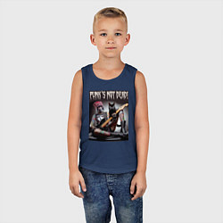 Майка детская хлопок Punk girl with a black cat and a guitar, цвет: тёмно-синий — фото 2