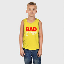 Майка детская хлопок Bad boy - with gun, цвет: желтый — фото 2