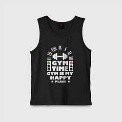 Майка детская хлопок Время спортзала, цвет: черный
