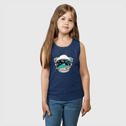 Майка детская хлопок Море и космос в скафандре, цвет: тёмно-синий — фото 2