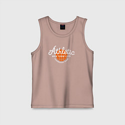 Майка детская хлопок Athletic basketball, цвет: пыльно-розовый