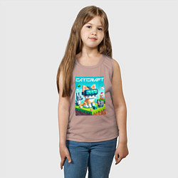 Майка детская хлопок Catcraft - collaboration ai art, цвет: пыльно-розовый — фото 2