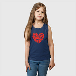 Майка детская хлопок Hearts of love, цвет: тёмно-синий — фото 2